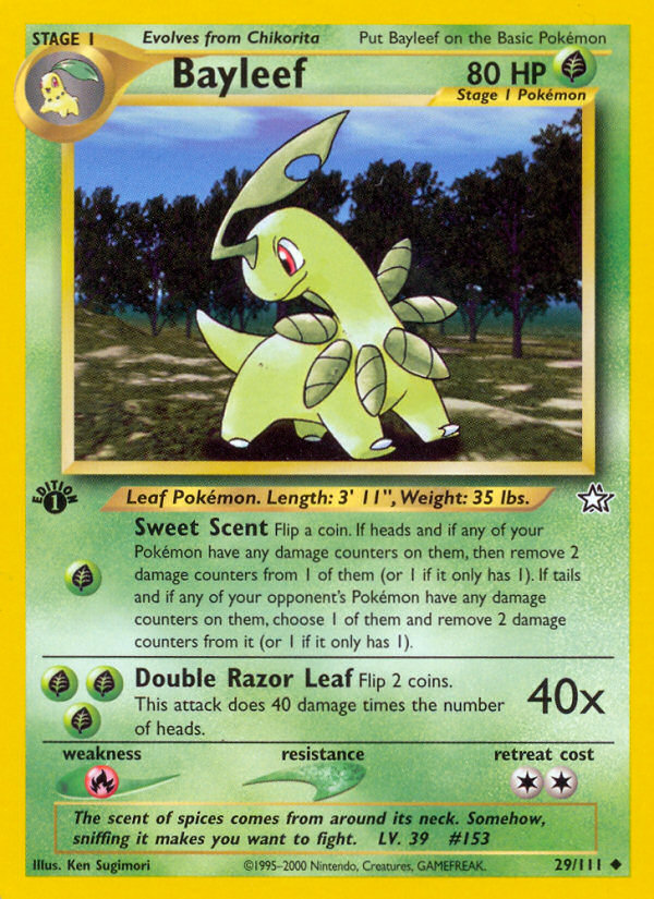 Bayleef (29/111) [Neo Genesis 1st Edition] | Dragon's Lair Comics and Fantasy Houston TX