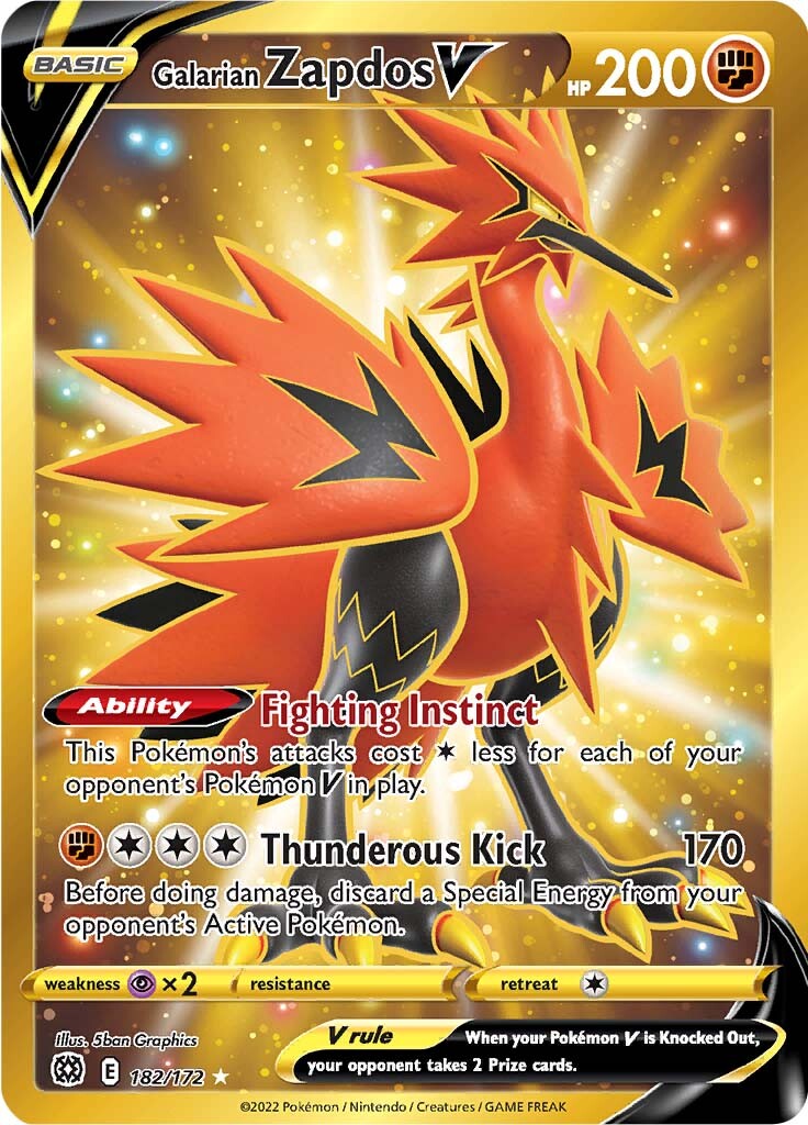 Galarian Zapdos V (182/172) [Sword & Shield: Brilliant Stars] | Dragon's Lair Comics and Fantasy Houston TX