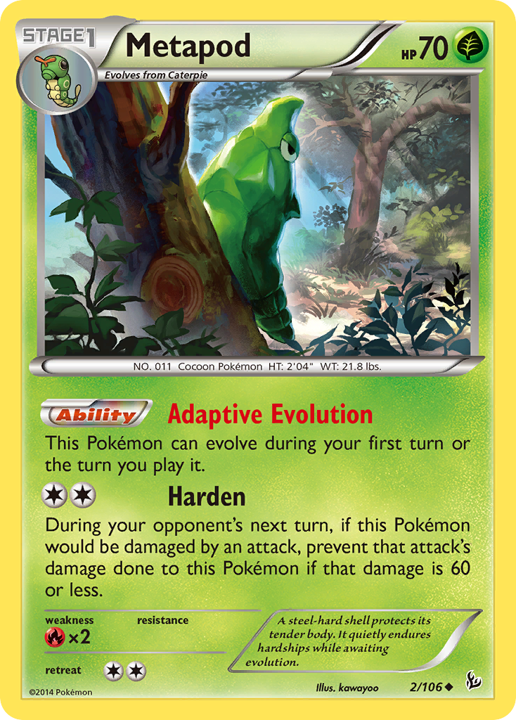 Metapod (2/106) [XY: Flashfire] | Dragon's Lair Comics and Fantasy Houston TX