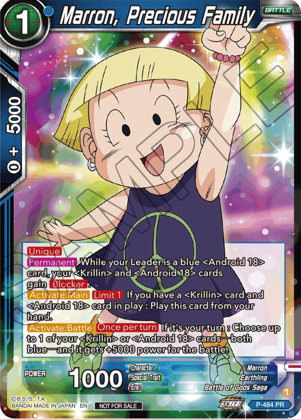 Marron, Precious Family (Zenkai Series Tournament Pack Vol.3) (P-484) [Tournament Promotion Cards] | Dragon's Lair Comics and Fantasy Houston TX