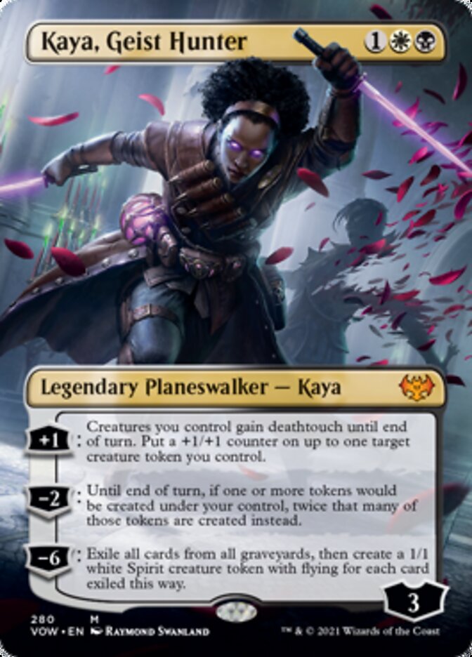 Kaya, Geist Hunter (Borderless) [Innistrad: Crimson Vow] | Dragon's Lair Comics and Fantasy Houston TX