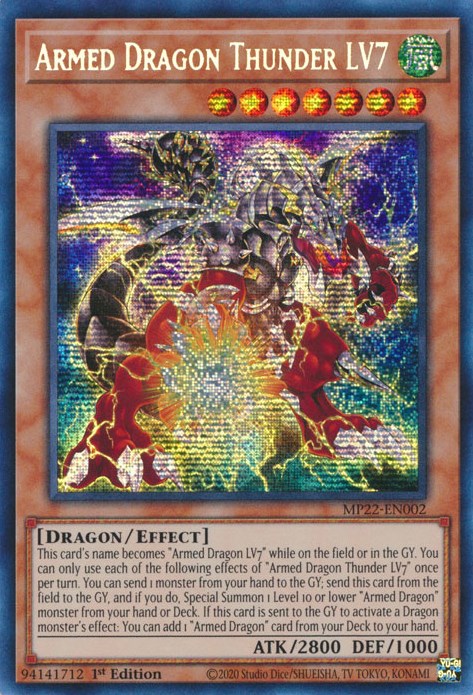 Armed Dragon Thunder LV7 [MP22-EN002] Prismatic Secret Rare | Dragon's Lair Comics and Fantasy Houston TX