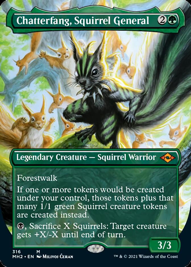 Chatterfang, Squirrel General (Borderless Alternate Art) [Modern Horizons 2] | Dragon's Lair Comics and Fantasy Houston TX