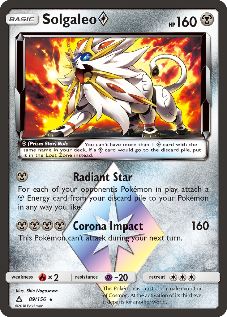 Solgaleo (89/156) (Prism Star) [Sun & Moon: Ultra Prism] | Dragon's Lair Comics and Fantasy Houston TX