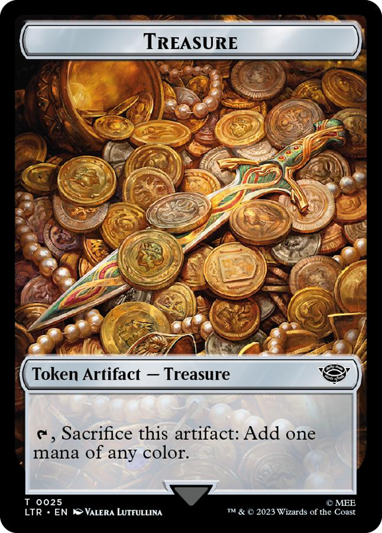 Treasure // Food (0024) Double-Sided Token (Surge Foil) [The Lord of the Rings: Tales of Middle-Earth Tokens] | Dragon's Lair Comics and Fantasy Houston TX