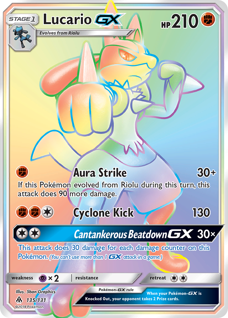 Lucario GX (135/131) [Sun & Moon: Forbidden Light] | Dragon's Lair Comics and Fantasy Houston TX