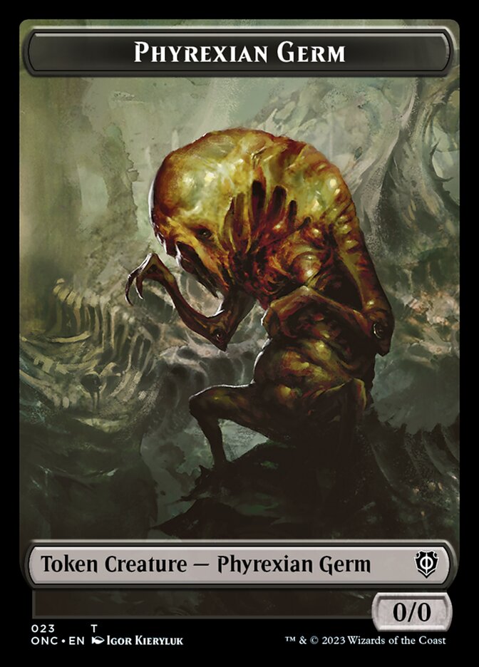 Phyrexian Mite (011) // Phyrexian Germ Double-Sided Token [Phyrexia: All Will Be One Commander Tokens] | Dragon's Lair Comics and Fantasy Houston TX