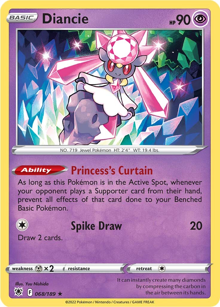 Diancie (068/189) [Sword & Shield: Astral Radiance] | Dragon's Lair Comics and Fantasy Houston TX