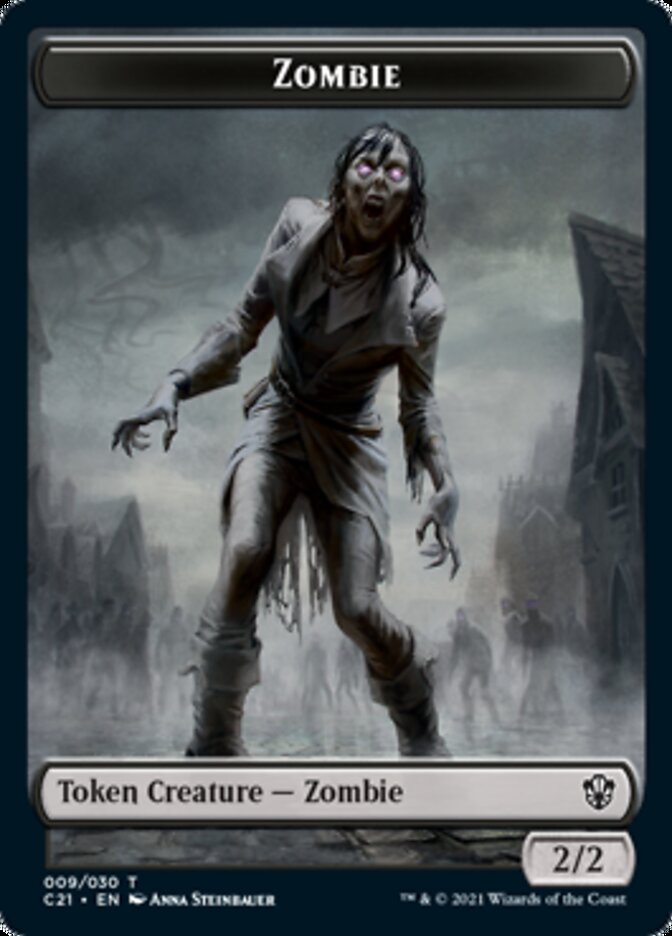 Zombie // Spirit Double-Sided Token [Commander 2021 Tokens] | Dragon's Lair Comics and Fantasy Houston TX