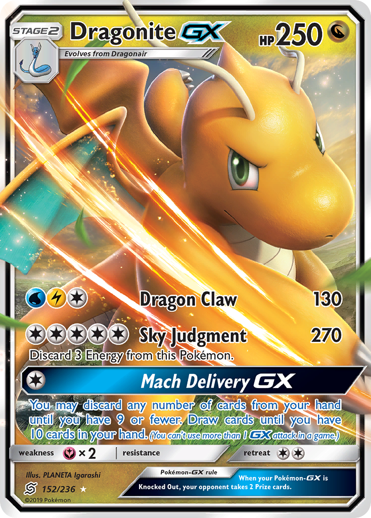 Dragonite GX (152/236) [Sun & Moon: Unified Minds] | Dragon's Lair Comics and Fantasy Houston TX