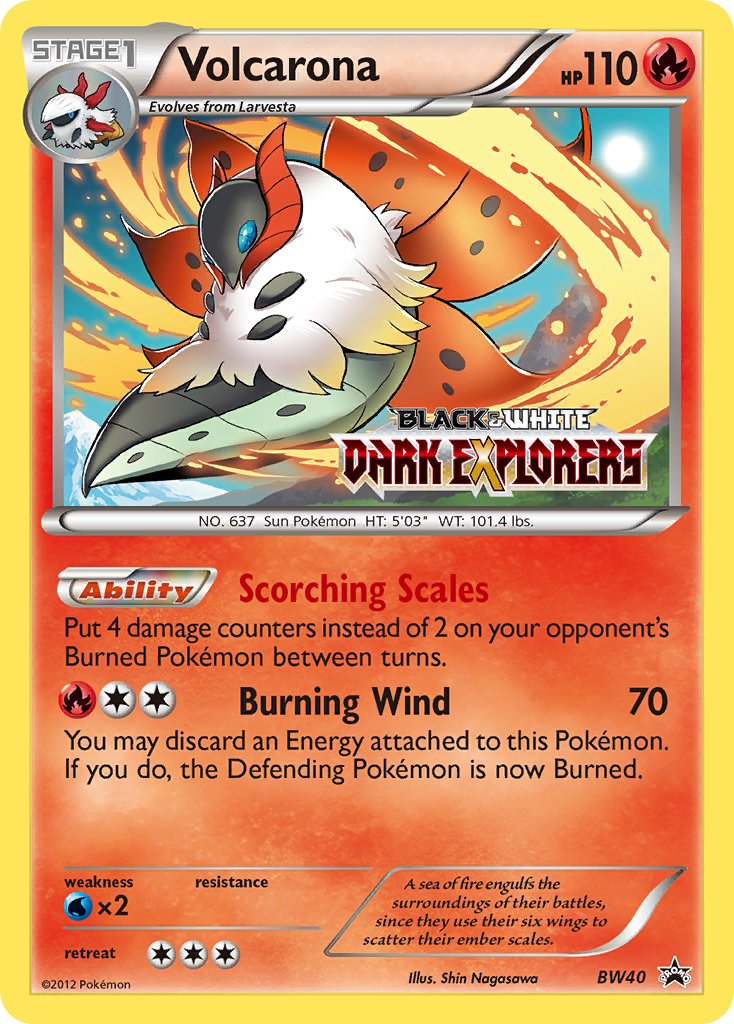 Volcarona (BW40) (Staff Prerelease Promo) [Black & White: Black Star Promos] | Dragon's Lair Comics and Fantasy Houston TX