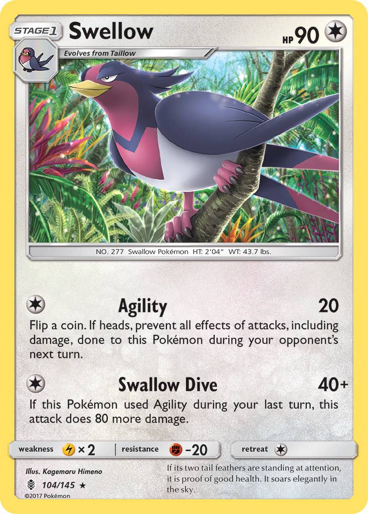 Swellow (104/145) [Sun & Moon: Guardians Rising] | Dragon's Lair Comics and Fantasy Houston TX