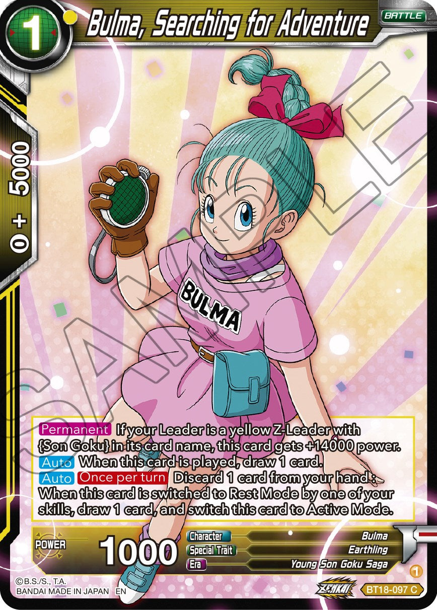 Bulma, Searching for Adventure (BT18-097) [Dawn of the Z-Legends] | Dragon's Lair Comics and Fantasy Houston TX