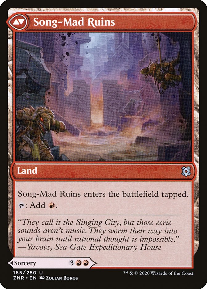 Song-Mad Treachery // Song-Mad Ruins [Zendikar Rising] | Dragon's Lair Comics and Fantasy Houston TX