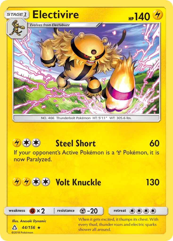 Electivire (44/156) [Sun & Moon: Ultra Prism] | Dragon's Lair Comics and Fantasy Houston TX