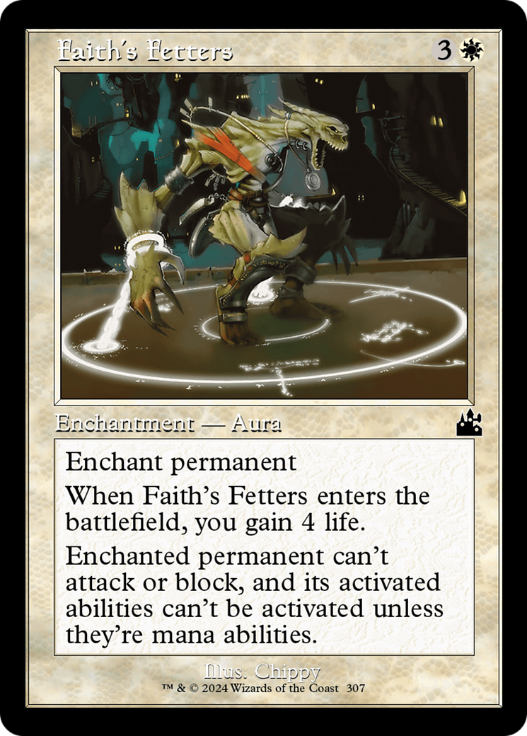 Faith's Fetters (Retro Frame) [Ravnica Remastered] | Dragon's Lair Comics and Fantasy Houston TX