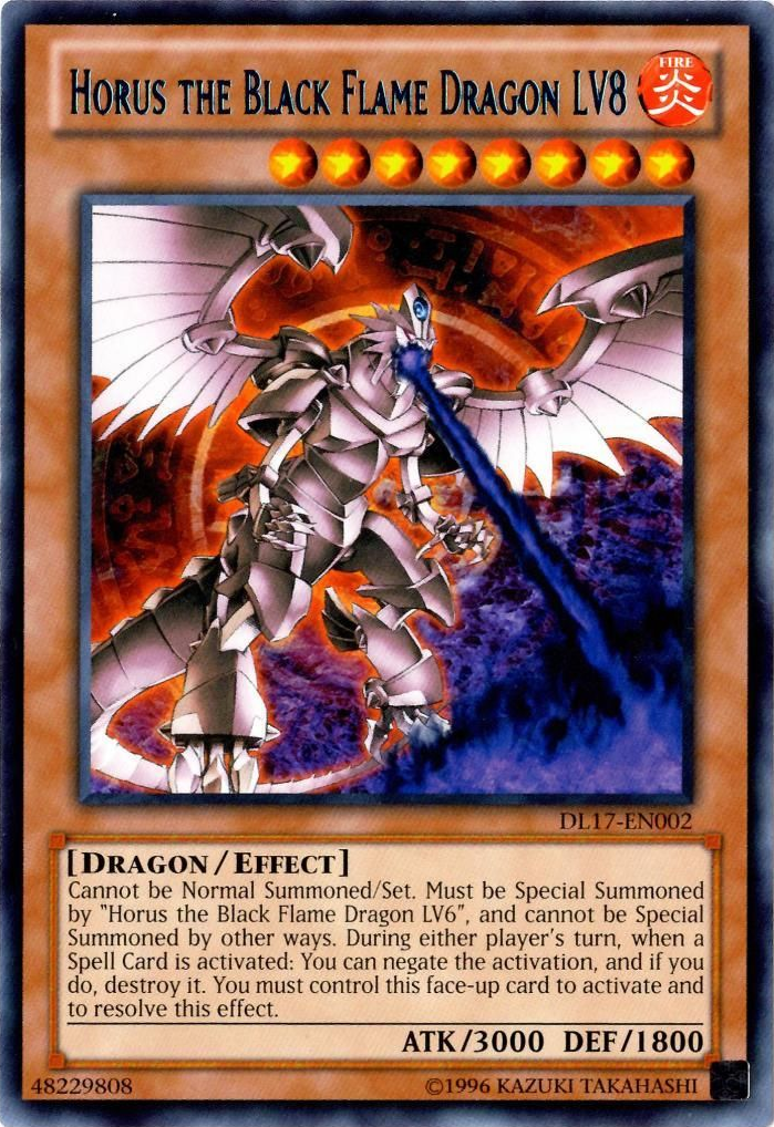 Horus the Black Flame Dragon LV8 (Blue) [DL17-EN002] Rare | Dragon's Lair Comics and Fantasy Houston TX