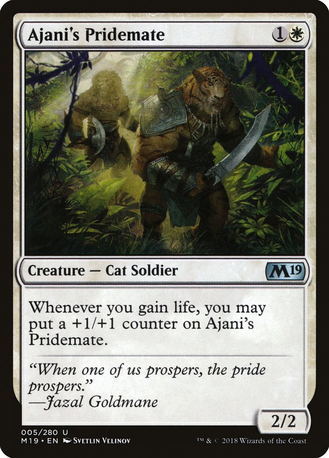 Ajani's Pridemate [Core Set 2019] | Dragon's Lair Comics and Fantasy Houston TX