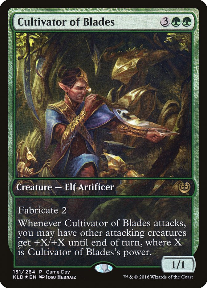 Cultivator of Blades (Game Day) (Full Art) [Kaladesh Promos] | Dragon's Lair Comics and Fantasy Houston TX