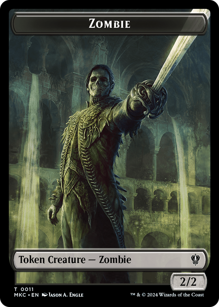 Vizier of Many Faces // Zombie Double-Sided Token [Murders at Karlov Manor Commander Tokens] | Dragon's Lair Comics and Fantasy Houston TX