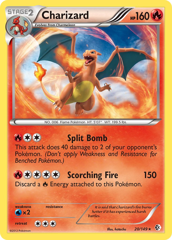 Charizard (20/149) (Cosmos Holo) (Blister Exclusive) [Black & White: Boundaries Crossed] | Dragon's Lair Comics and Fantasy Houston TX