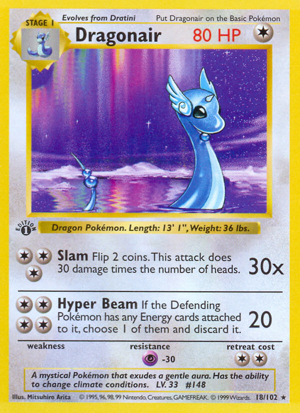 Dragonair (18/102) (Shadowless) [Base Set 1st Edition] | Dragon's Lair Comics and Fantasy Houston TX