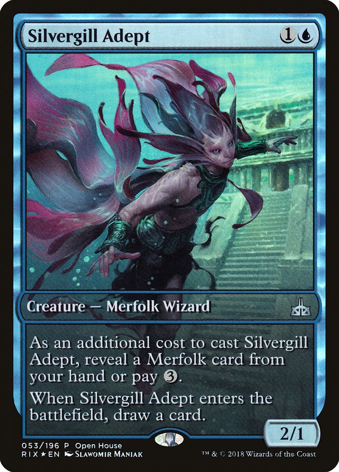 Silvergill Adept (Open House) (Extended Art) [Rivals of Ixalan Promos] | Dragon's Lair Comics and Fantasy Houston TX