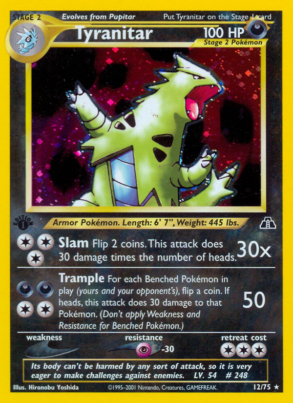 Tyranitar (12/75) [Neo Discovery 1st Edition] | Dragon's Lair Comics and Fantasy Houston TX