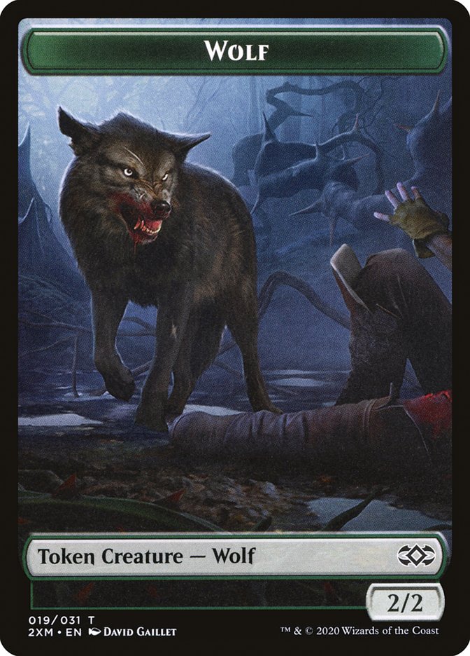 Wolf Token [Double Masters Tokens] | Dragon's Lair Comics and Fantasy Houston TX