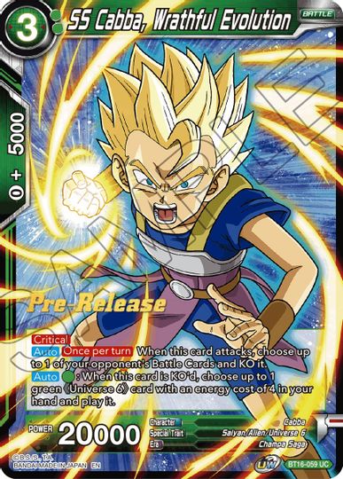 SS Cabba, Wrathful Evolution (BT16-059) [Realm of the Gods Prerelease Promos] | Dragon's Lair Comics and Fantasy Houston TX