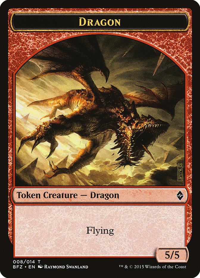 Dragon Token [Battle for Zendikar Tokens] | Dragon's Lair Comics and Fantasy Houston TX