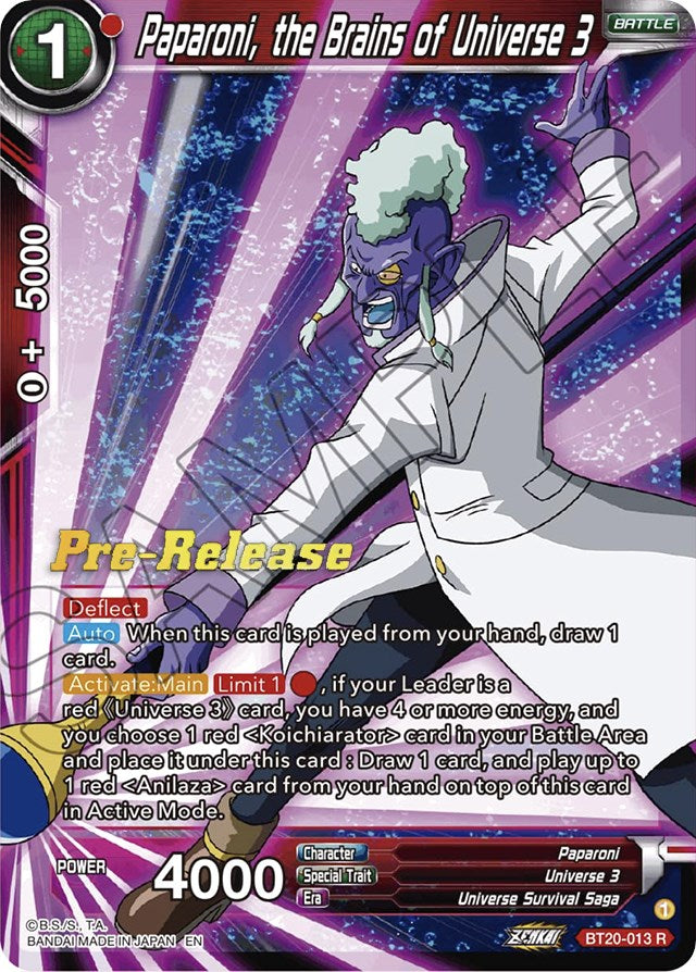 Paparoni, the Brains of Universe 3 (BT20-013) [Power Absorbed Prerelease Promos] | Dragon's Lair Comics and Fantasy Houston TX