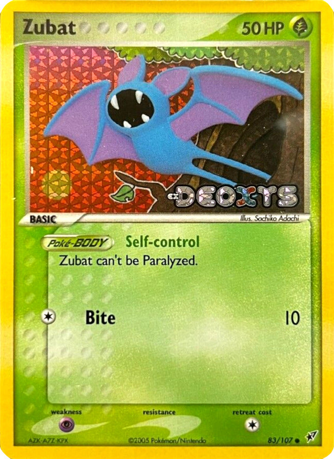 Zubat (83/107) (Stamped) [EX: Deoxys] | Dragon's Lair Comics and Fantasy Houston TX