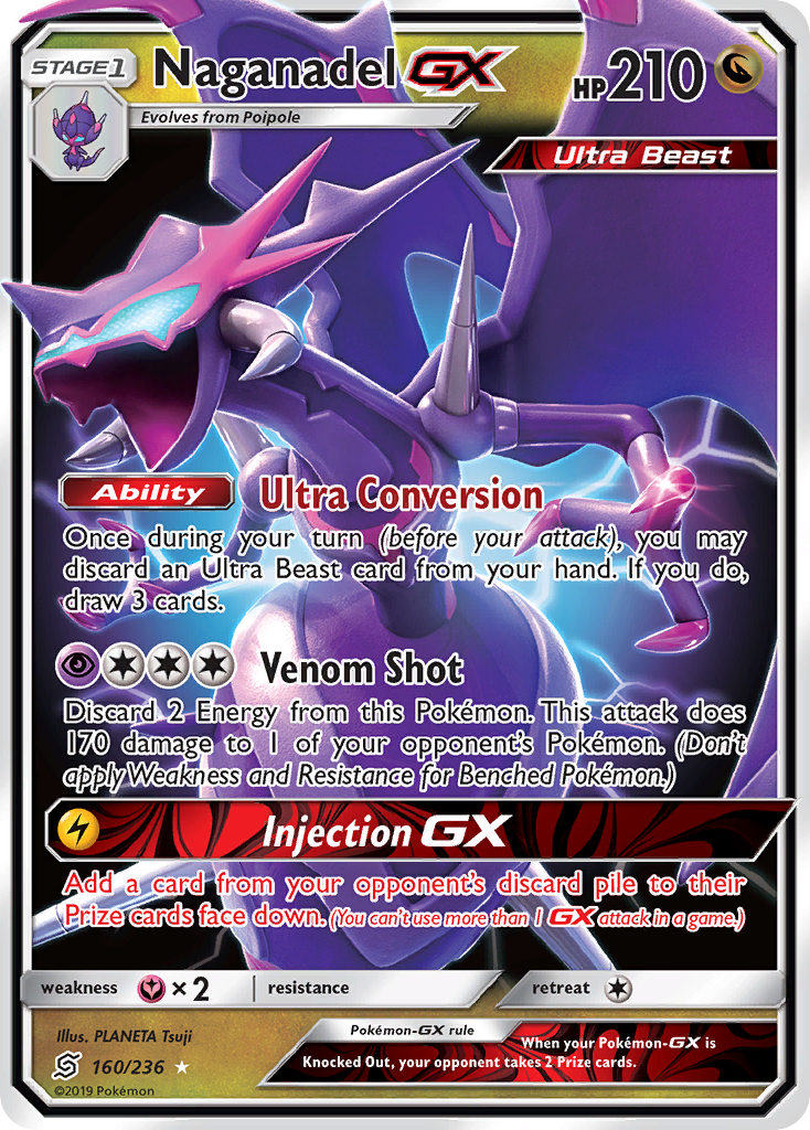 Naganadel GX (160/236) [Sun & Moon: Unified Minds] | Dragon's Lair Comics and Fantasy Houston TX