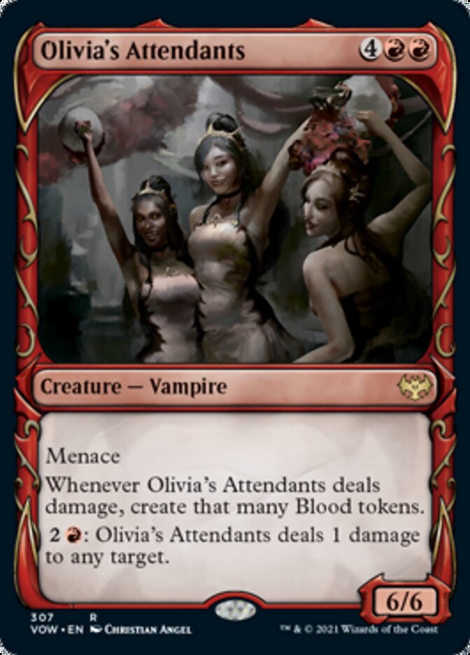 Olivia's Attendants (Showcase Fang Frame) [Innistrad: Crimson Vow] | Dragon's Lair Comics and Fantasy Houston TX