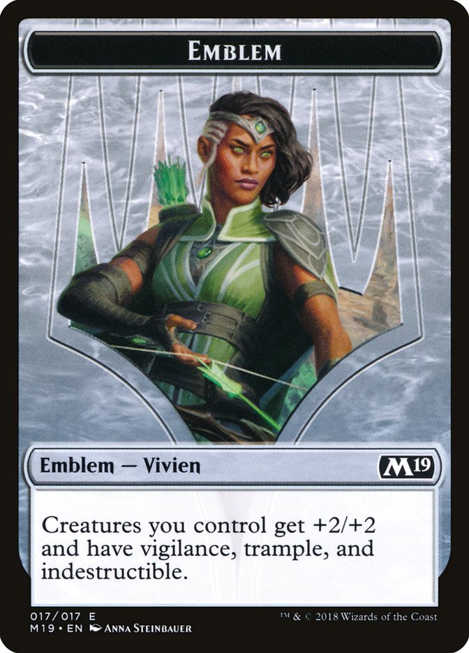 Vivien Reid Emblem [Core Set 2019 Tokens] | Dragon's Lair Comics and Fantasy Houston TX