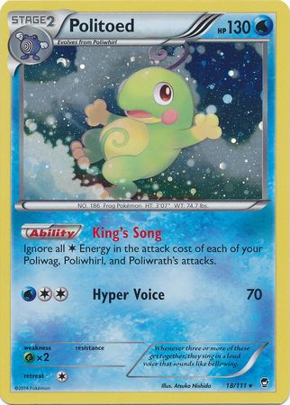 Politoed (18/111) (Cosmos Holo) [XY: Furious Fists] | Dragon's Lair Comics and Fantasy Houston TX