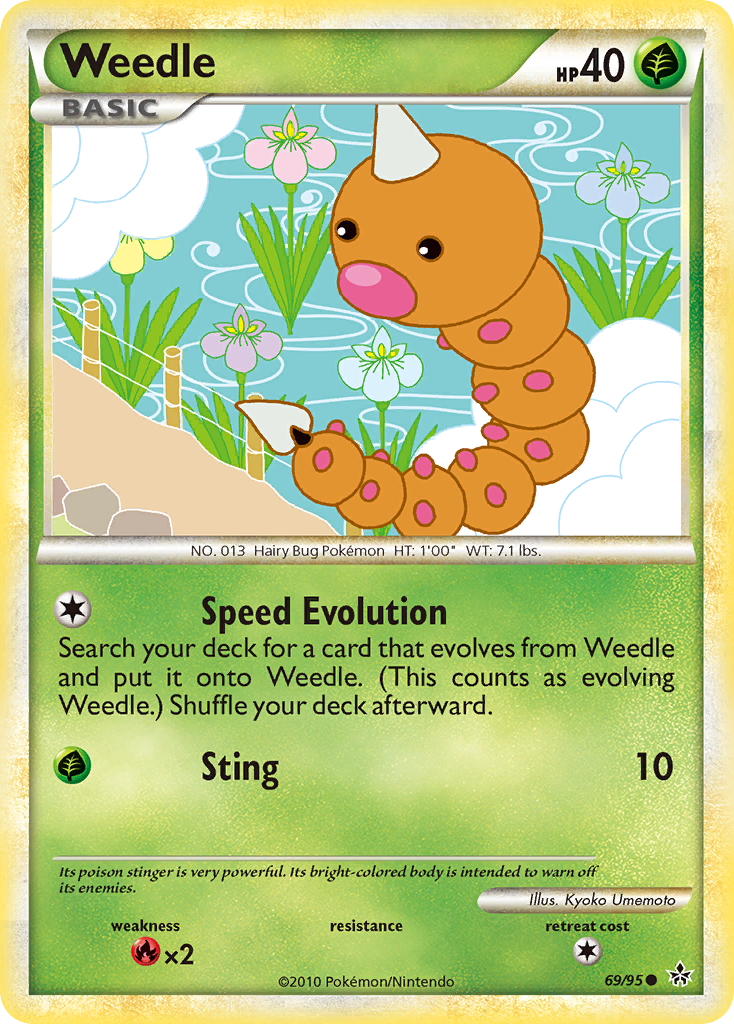 Weedle (69/95) [HeartGold & SoulSilver: Unleashed] | Dragon's Lair Comics and Fantasy Houston TX