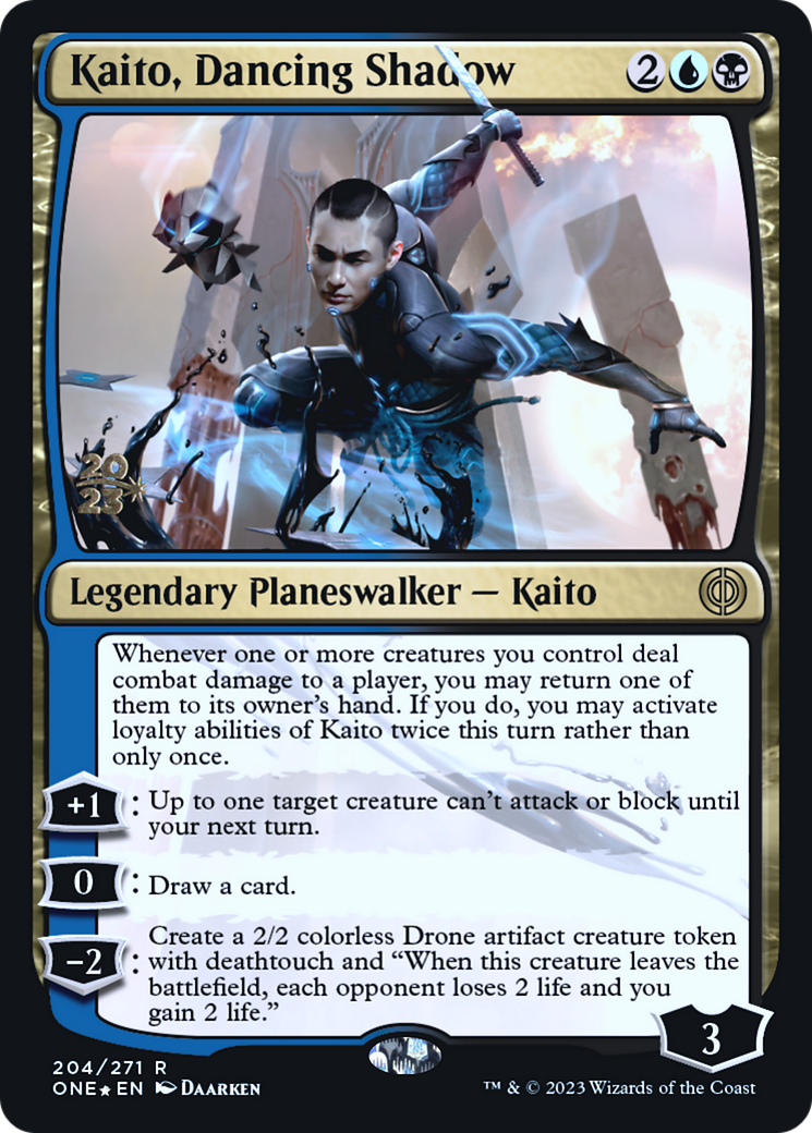 Kaito, Dancing Shadow [Phyrexia: All Will Be One Prerelease Promos] | Dragon's Lair Comics and Fantasy Houston TX