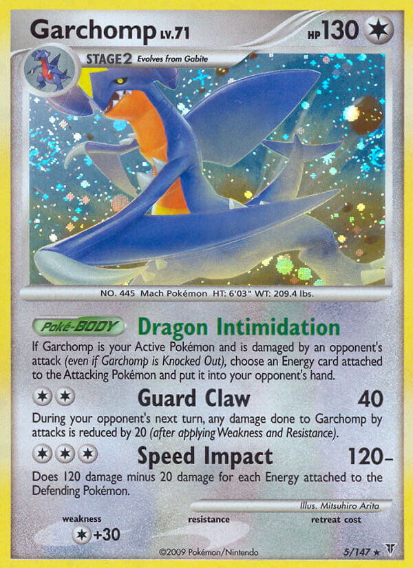 Garchomp (5/147) (Cracked Ice Holo) (Theme Deck Exclusive) [Platinum: Supreme Victors] | Dragon's Lair Comics and Fantasy Houston TX