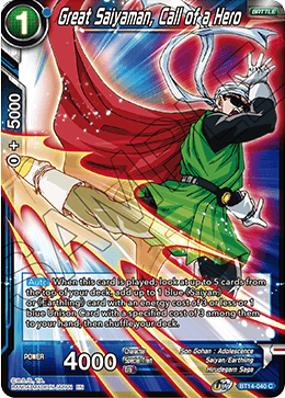 Great Saiyaman, Call of a Hero (BT14-040) [Cross Spirits] | Dragon's Lair Comics and Fantasy Houston TX