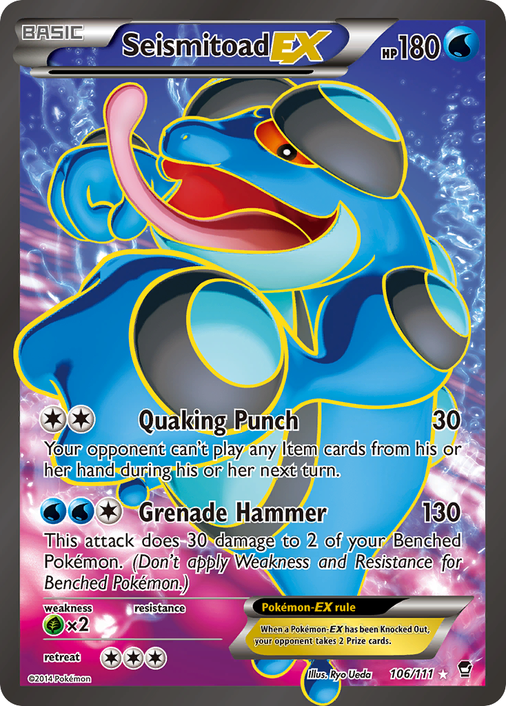 Seismitoad EX (106/111) [XY: Furious Fists] | Dragon's Lair Comics and Fantasy Houston TX