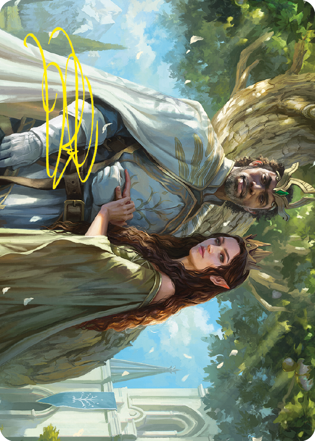 Aragorn and Arwen, Wed Art Card (Gold-Stamped Signature) [The Lord of the Rings: Tales of Middle-earth Art Series] | Dragon's Lair Comics and Fantasy Houston TX