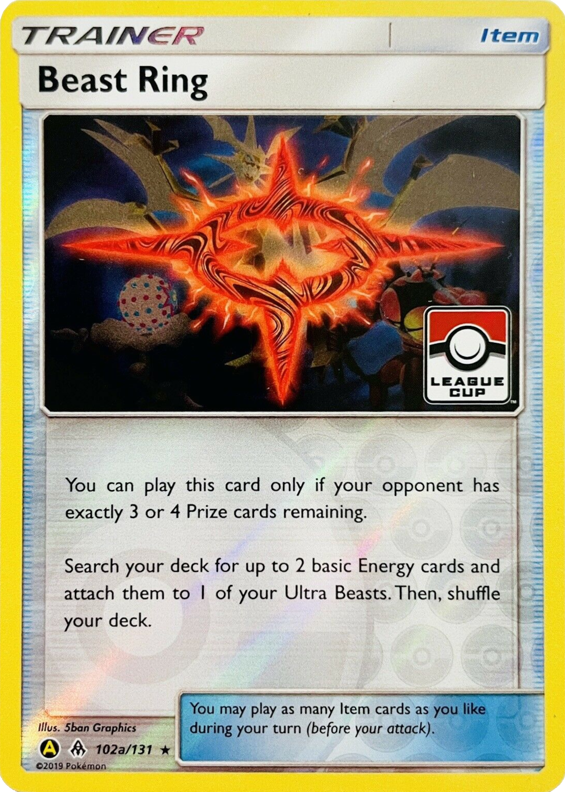 Beast Ring (102a/131) (League Promo) [Sun & Moon: Forbidden Light] | Dragon's Lair Comics and Fantasy Houston TX