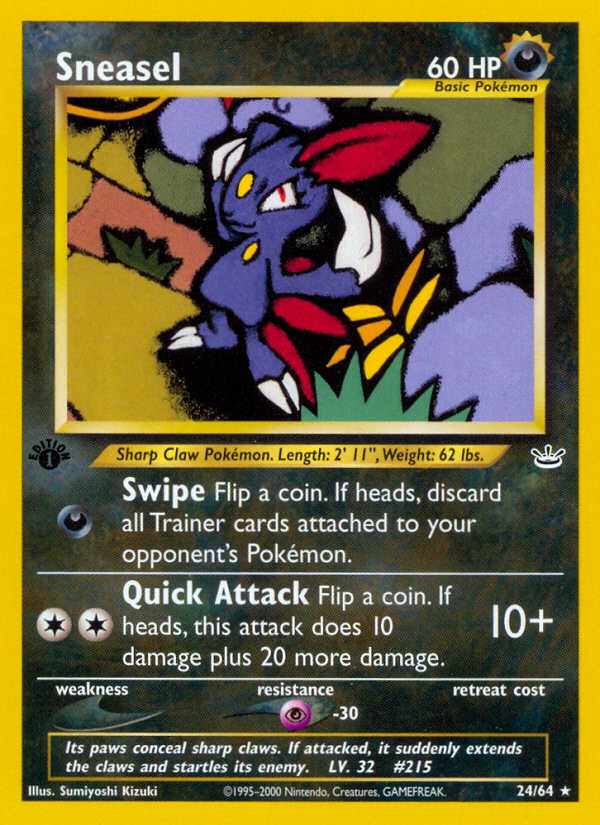 Sneasel (24/64) [Neo Revelation 1st Edition] | Dragon's Lair Comics and Fantasy Houston TX