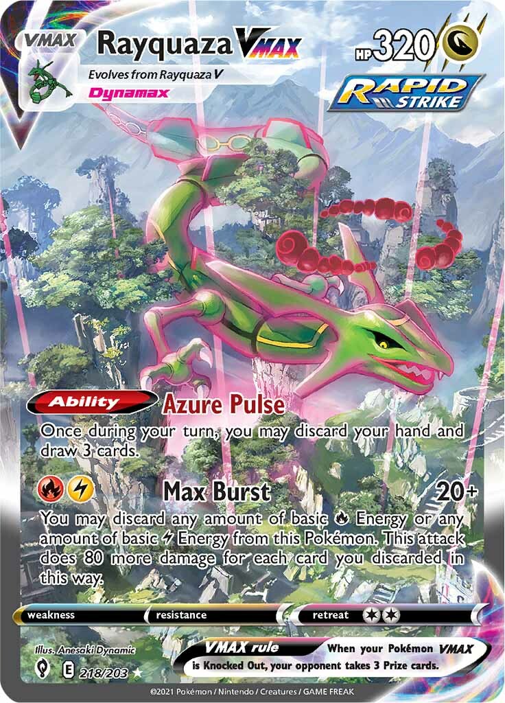 Rayquaza VMAX (218/203) [Sword & Shield: Evolving Skies] | Dragon's Lair Comics and Fantasy Houston TX