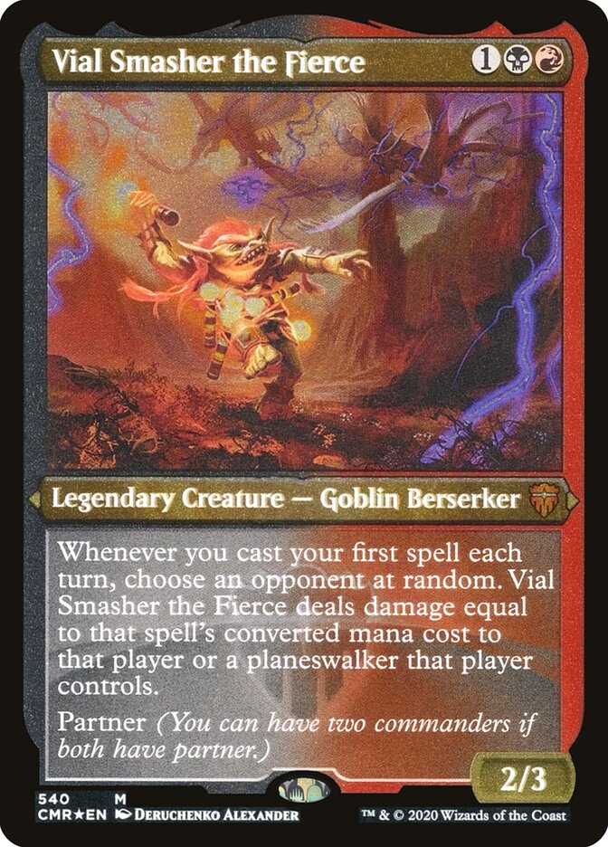 Vial Smasher the Fierce (Etched) [Commander Legends] | Dragon's Lair Comics and Fantasy Houston TX