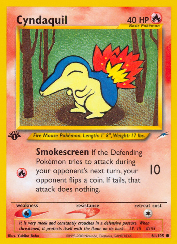 Cyndaquil (61/105) [Neo Destiny 1st Edition] | Dragon's Lair Comics and Fantasy Houston TX