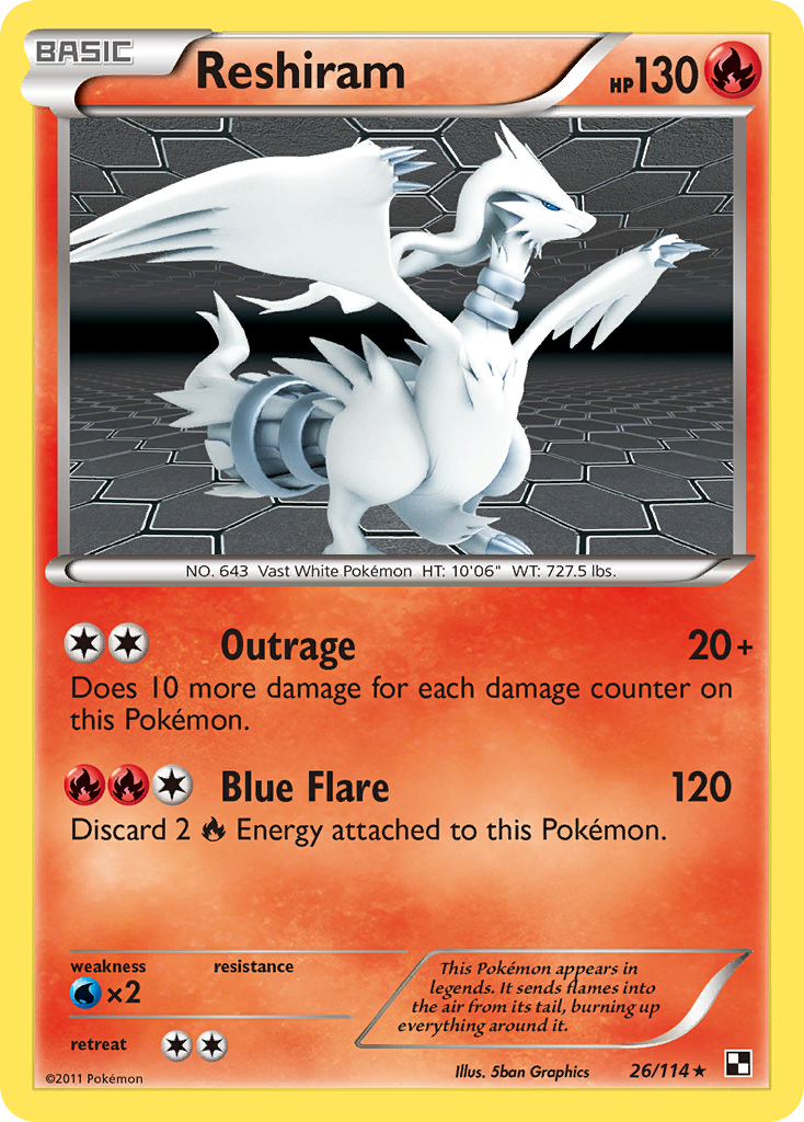 Reshiram (26/114) [Black & White: Base Set] | Dragon's Lair Comics and Fantasy Houston TX