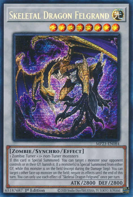 Skeletal Dragon Felgrand [MP23-EN084] Prismatic Secret Rare | Dragon's Lair Comics and Fantasy Houston TX